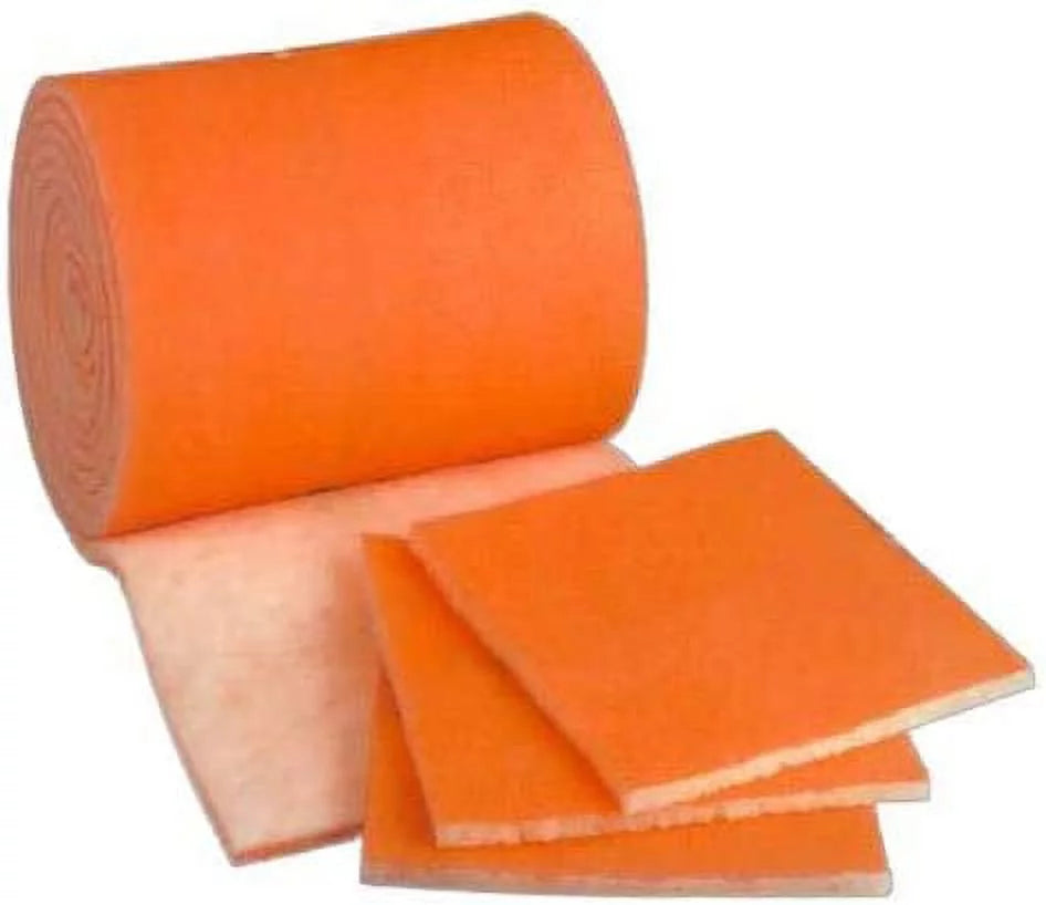 MERV8 Dry a HVAC/Air Foot 1 Tackifier Media 25 Filter Heavy 24 inch x - Polyester inch x Roll, with Media Orange/White