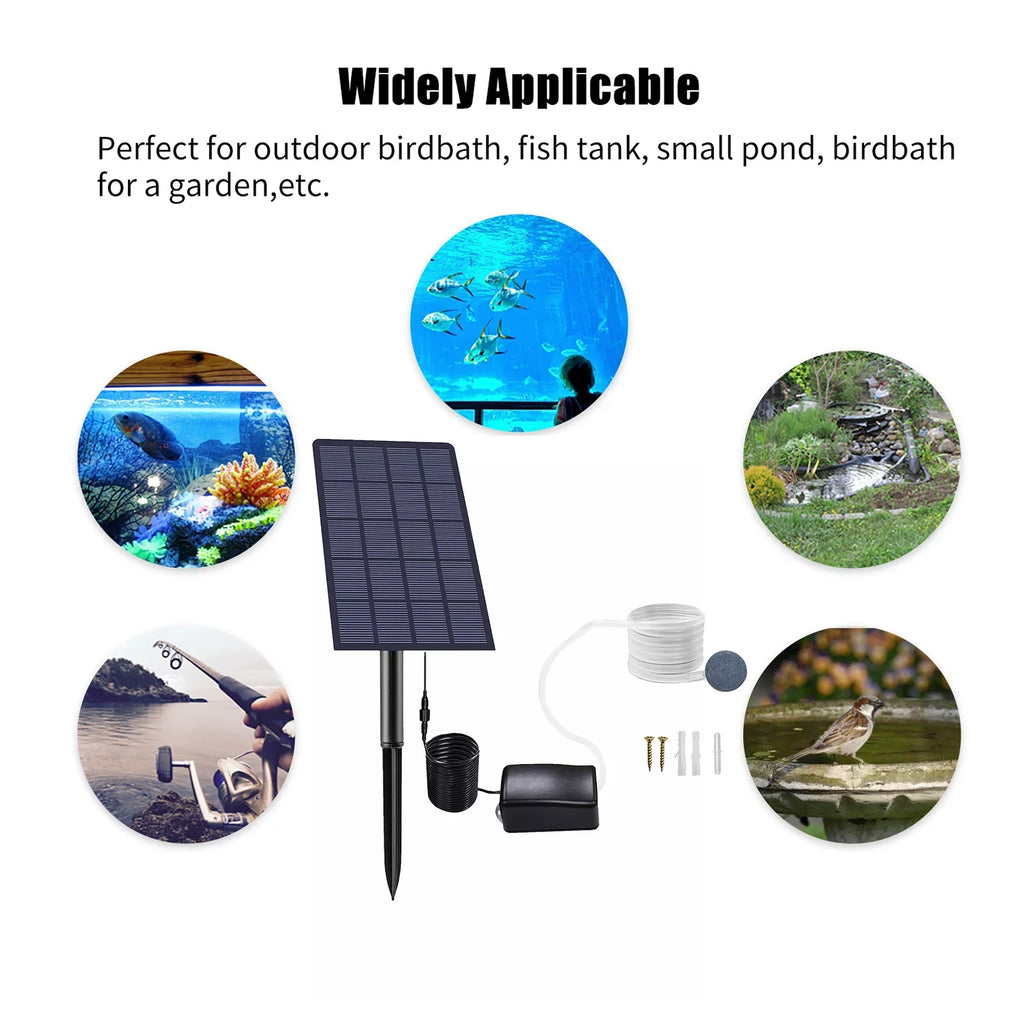 Oxygen Pool Aerator Plug-in Pond 2W Oxygen Fish Pipe Stones with Bubble for Pump Pump Fish Oxygenator Aerator Air Air moobody Aquarium Garden Fishing Solar