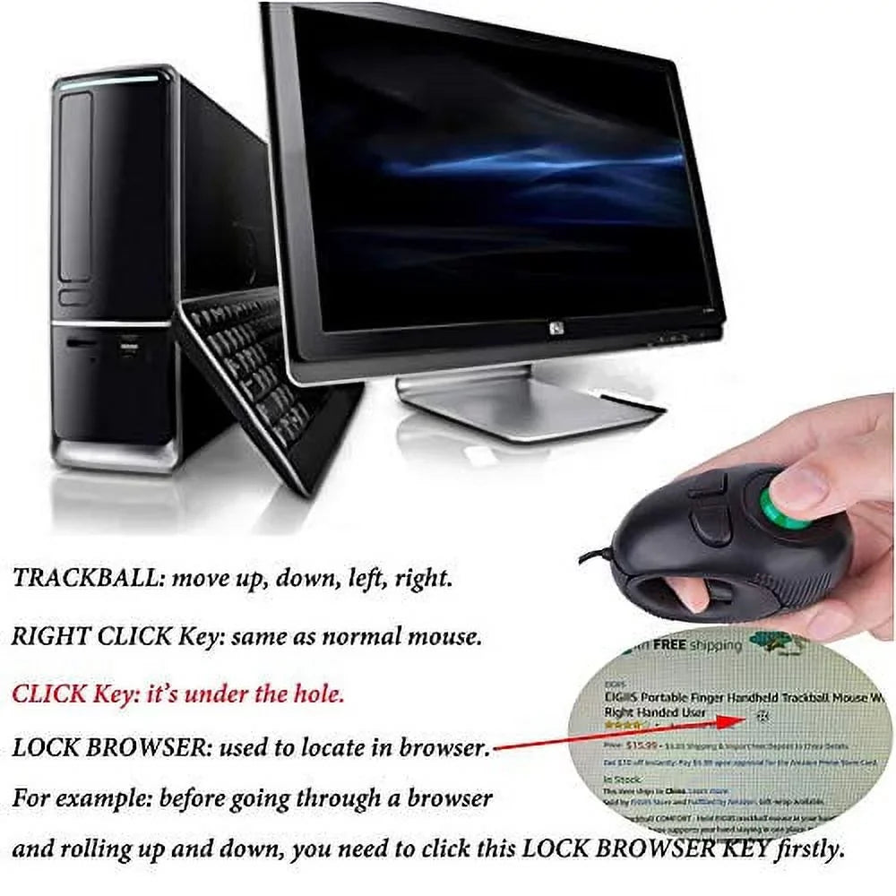 Trackball For Linux Right Laptop Wired Input_Mouse Mac Os Portable Handheld Finger Left Mini Window Mouse Computer Ergonomic Usb Pc Mice Handed Travel Unix Eigiis