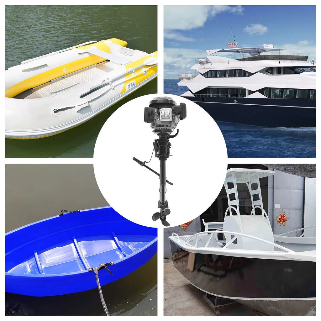 Boat EngineWater 7.5 Cooling 3600R/Min Outboard 1.8 HP Motor 196CC Fishing System Liters