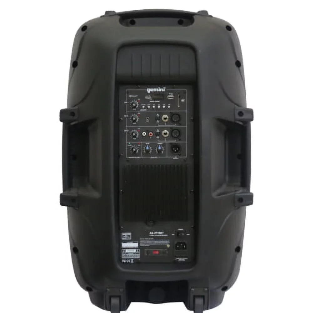 System Bluetooth AS-2115BT Sound Active PA Pro Speakers Gemini Inch DJ 2000 Watts Audio 15"