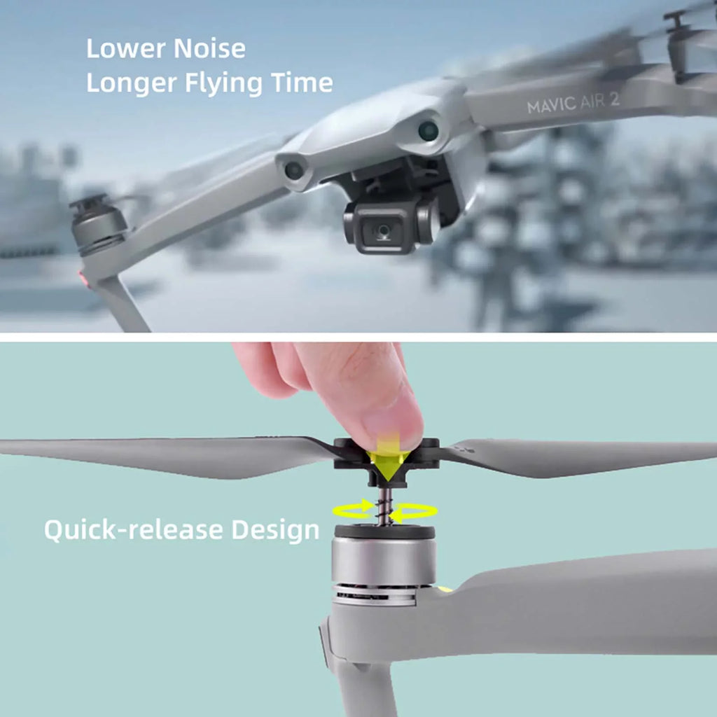 Disassemble for 4pcs Install 2 Carevas MAVIC Low Propeller Replacement Easy Noise to AIR with Drone