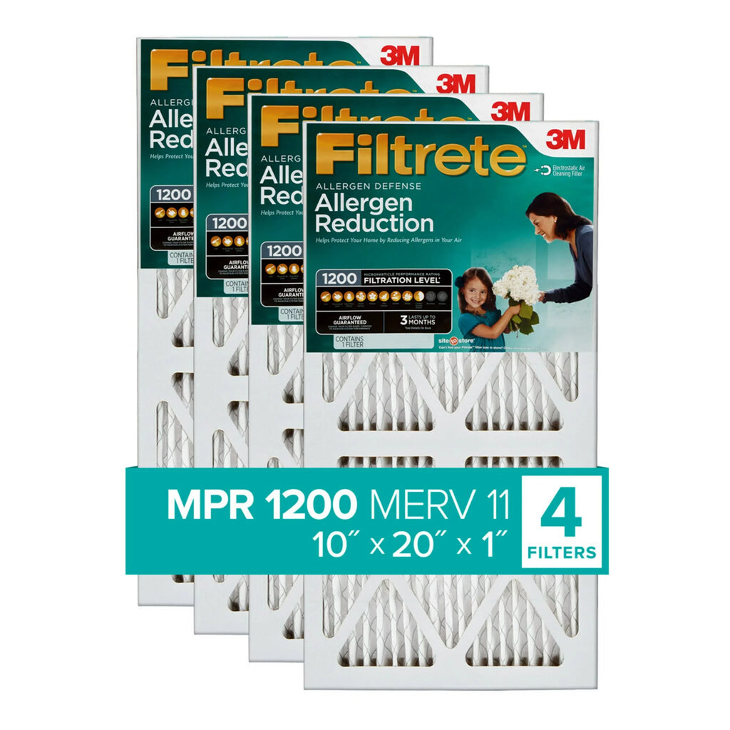 by MPR, Allergen Reduction 3M Filtrete 11, MERV 4 Filters Filter, HVAC Furnace 1200 Air 10x20x1,