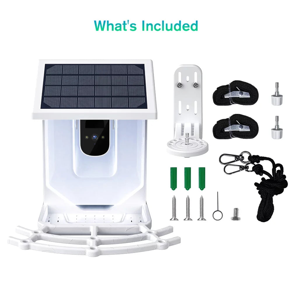 Bird & House, 1080P Species, AI Wi-Fi Auto Bird Solar Bird Feeder ZUPOX APP with White Capture Panel, Camera, Camera Videos Bird HD Smart Identify 2.4G Control