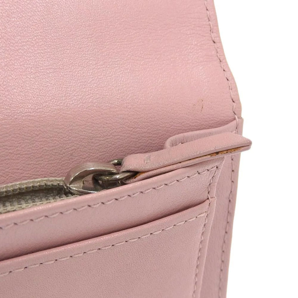 logo series caviar A48651 here pink Pre-Owned bi-fold Chanel skin wallet long (Good) 16 CHANEL mark
