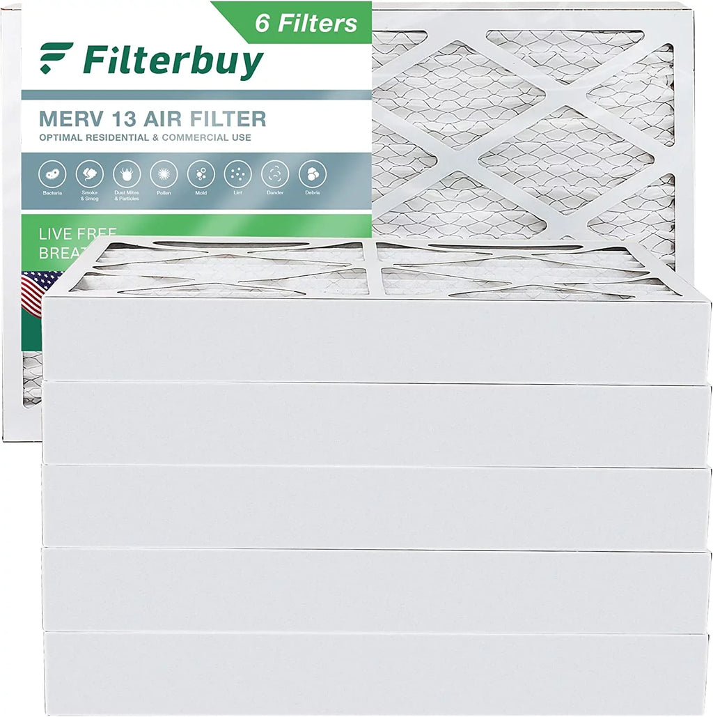 HVAC 13 Air (6-Pack) Filterbuy Pleated Filters MERV 16x25x4 Furnace AC