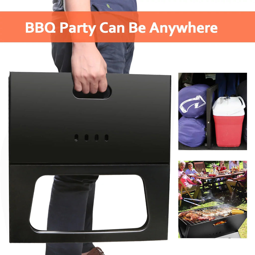 Charcoal Outdoor Foldable BBQ Grill iMountek Travel Garden 10Pcs Steel Camping with Portable BBQ Grill Barbecue