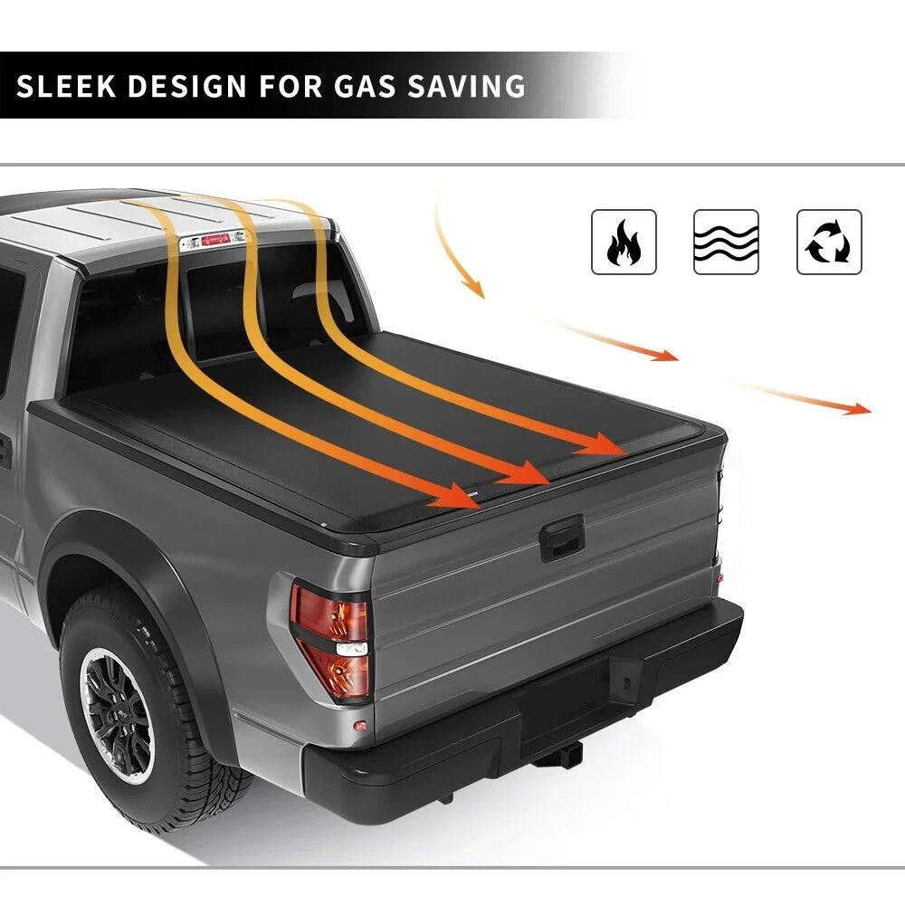 for Cover Soft Bed Tri-Fold Without ft Tonneau 2019-2023 Ledkingdomus Truck 1500 Ram 6.4 Bed Rambox
