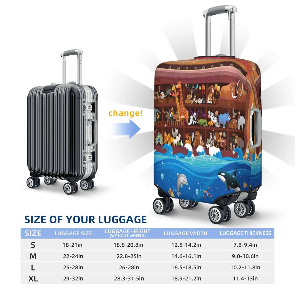 Junzan Ark2 Fashion Inch Suitcase Luggage 18-32 - Noah'S Print Luggage Animals Fits Washable On Cover Protector