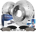 2018 - F-150 2016 Axle Rear 2015 2019 Ford Brakes 13.7" Replacement 2017 Rotor Drilled for Kit Slotted Detroit 2014 Rotors Lugs 2013 2012-2020 Disc Brake 6 Pads Brake Ceramic :