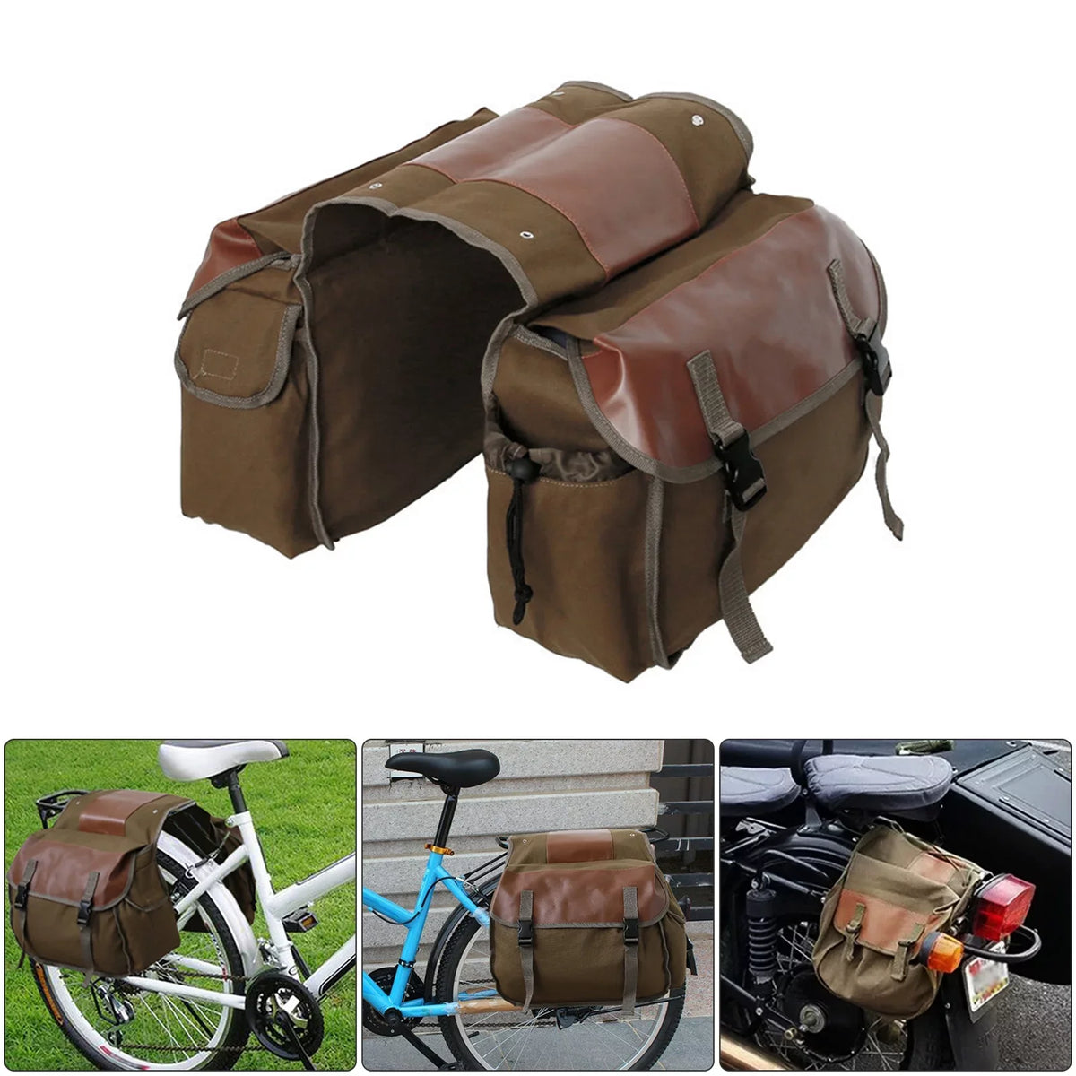 Capacity Box Side Motorbike for Gecheer Bag Waterproof Saddle Riding Panniers Bag Large Canvas Tools Travel Motorcycle Pouch Motorbike