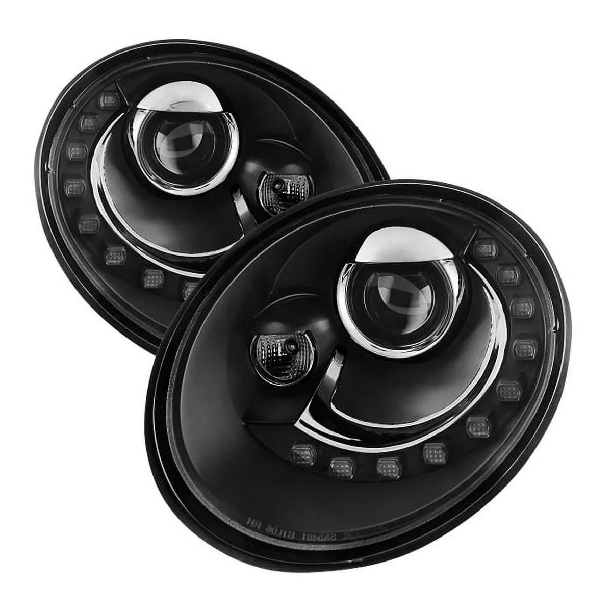 Beetle LED - - Headlights Spyder Projector DRL Volkswagen Black 06-10
