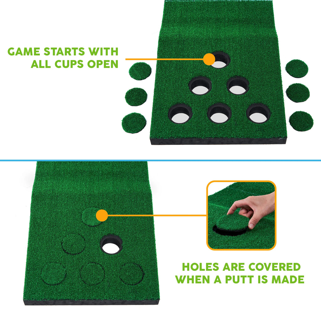 Hitting Lawn Game Big and Green Sky Golf Mat Putting