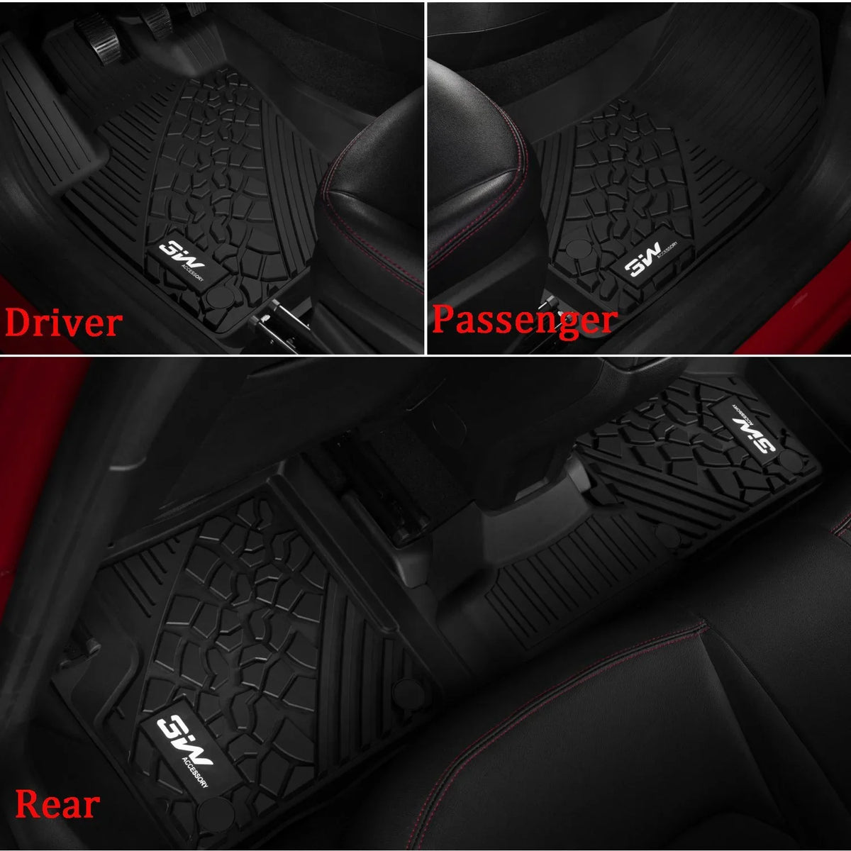 Full Liner seat for Jeep 2019 Body (New Rear Odorless Front Compass 2018 All Floor and Only), Style 3W Mats TPE 2 Black Set 2020 Rows with Floor - Weather 2017