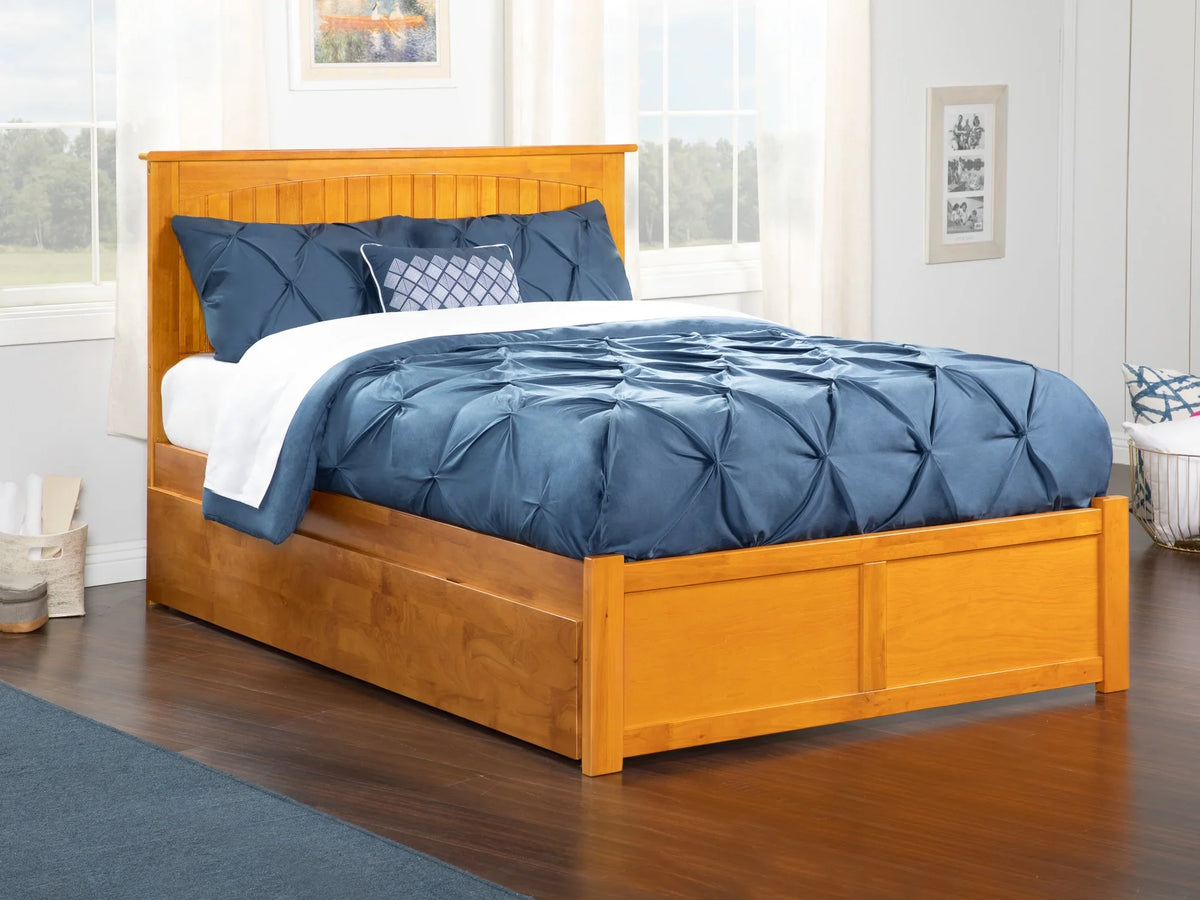 Platform with and in Footboard Trundle Caramel Bed Size Size Full Full Nantucket AFI Panel Latte