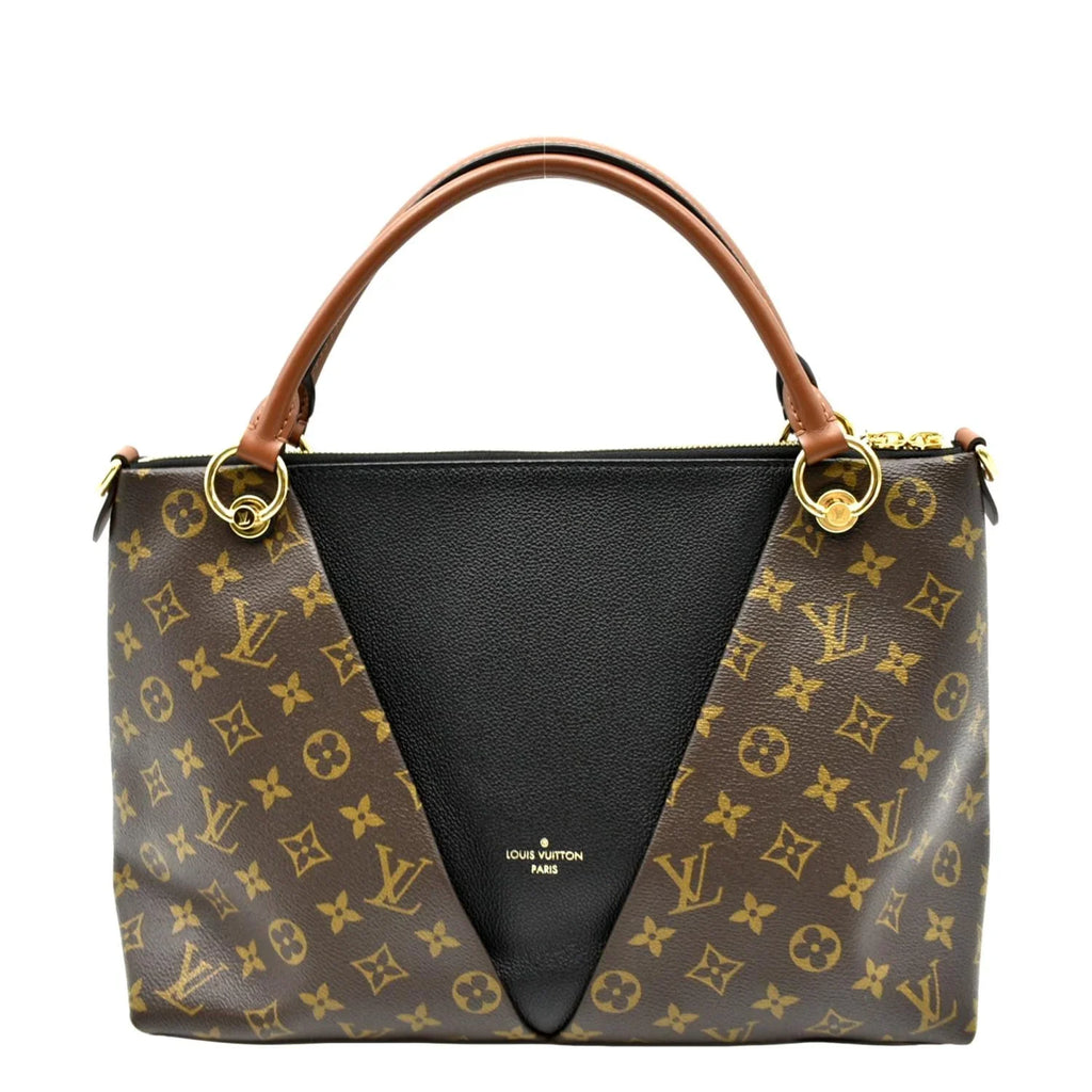 Black VUITTON Hobo MM V LOUIS Bag Pre-owned Monogram Leather