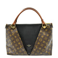 Black VUITTON Hobo MM V LOUIS Bag Pre-owned Monogram Leather