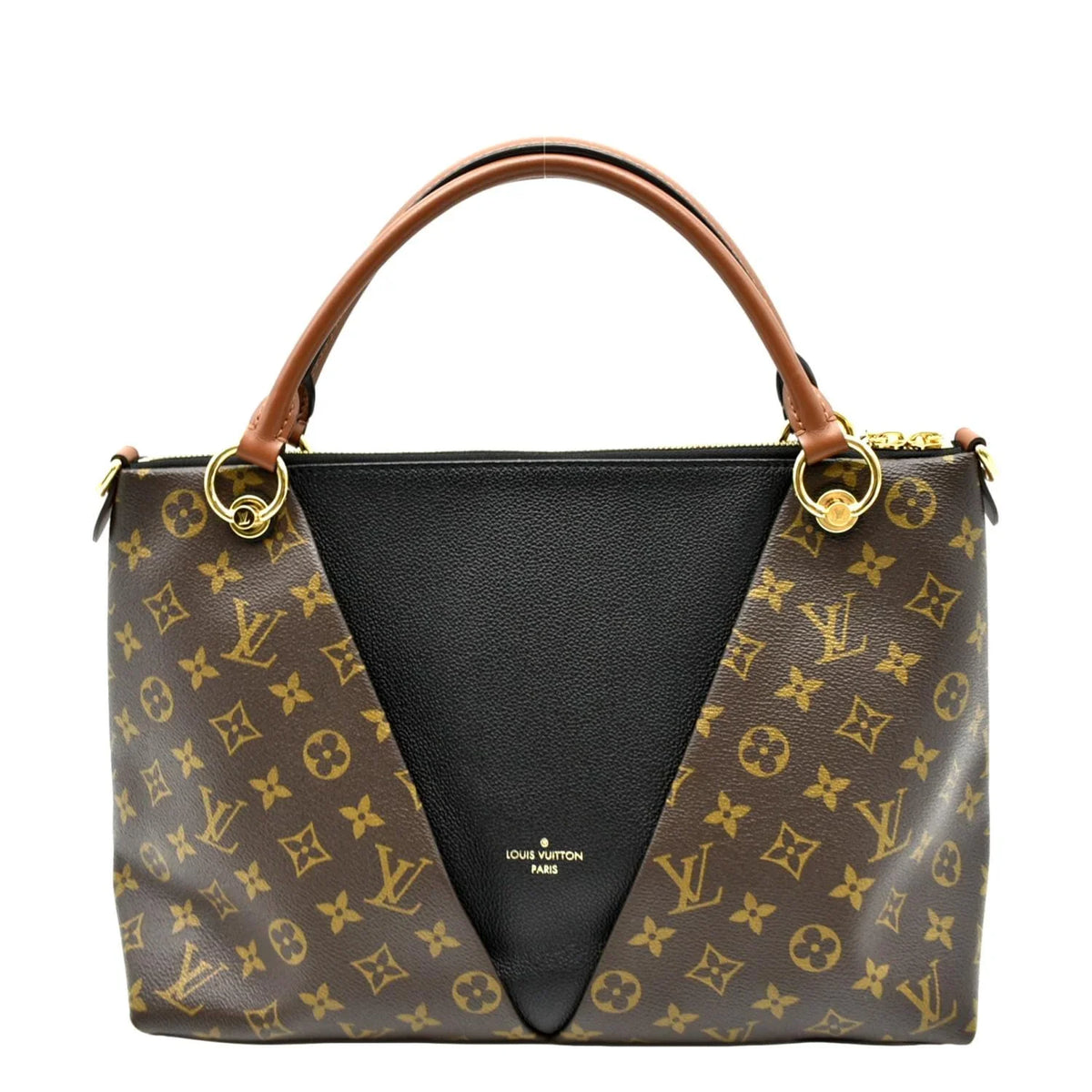 Black VUITTON Hobo MM V LOUIS Bag Pre-owned Monogram Leather