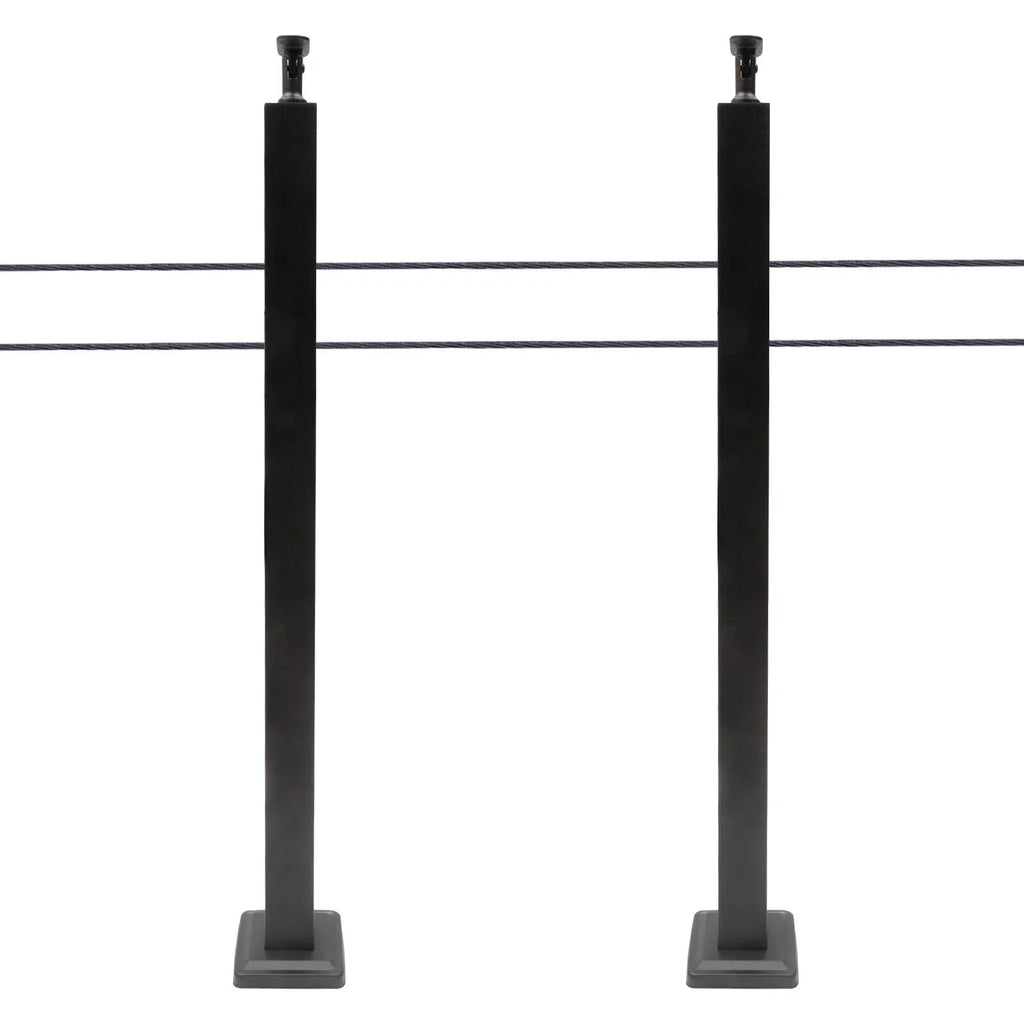 Railing Level Post Steel Cable Stainless for Two Railing Post System Deck Concrete Sides Wood Pre-Drilled Fence Cable 36''x2''x2'' Square Level