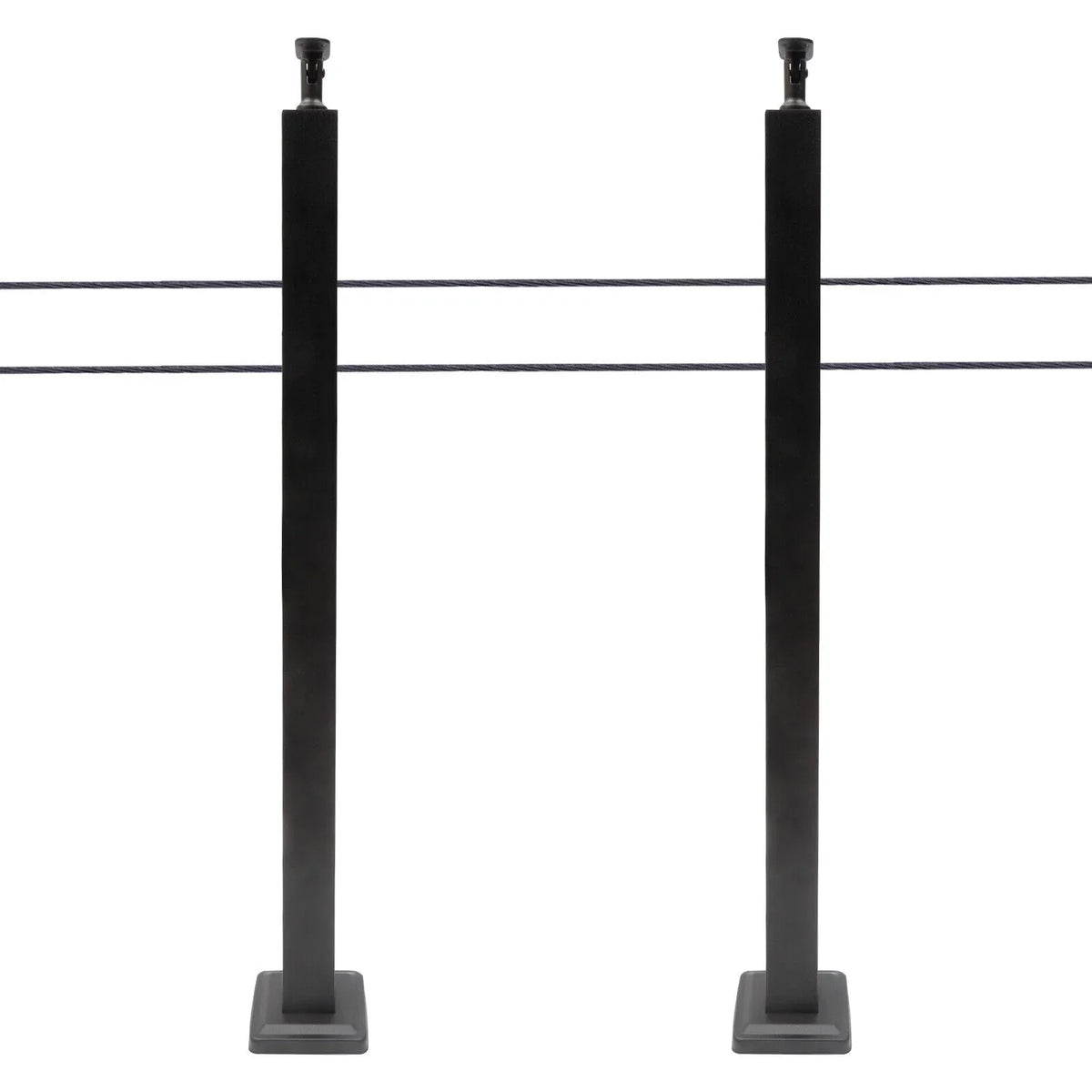 Railing Level Post Steel Cable Stainless for Two Railing Post System Deck Concrete Sides Wood Pre-Drilled Fence Cable 36''x2''x2'' Square Level