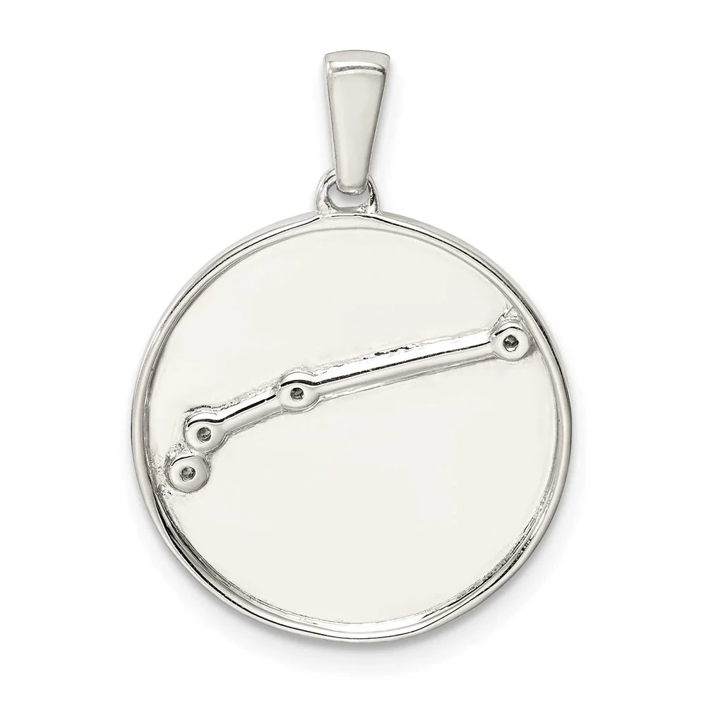 CZ Aries QQC9730 Silver Sterling Rhodium-plated Pendant Zodiac &