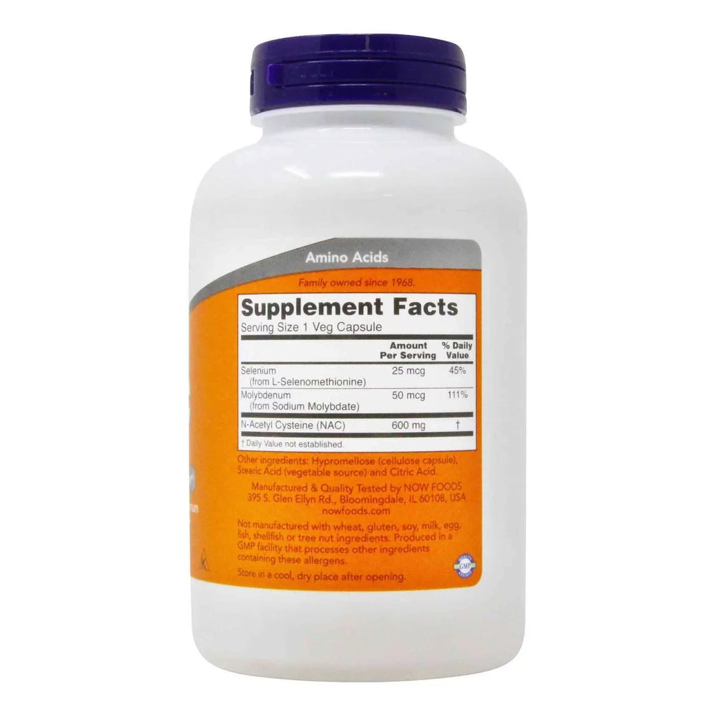 Capsules - 600 Now Foods Veg 250 Nac Mg