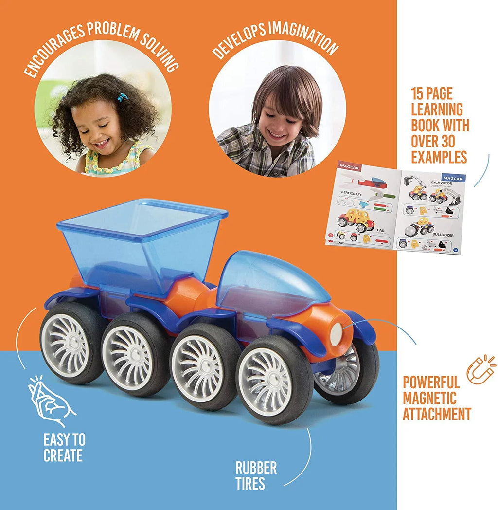 up Play 42 Case Vehicles Child for Toy Stem Brainy and with Magnetic 3 Ages and pc. Storage Cars