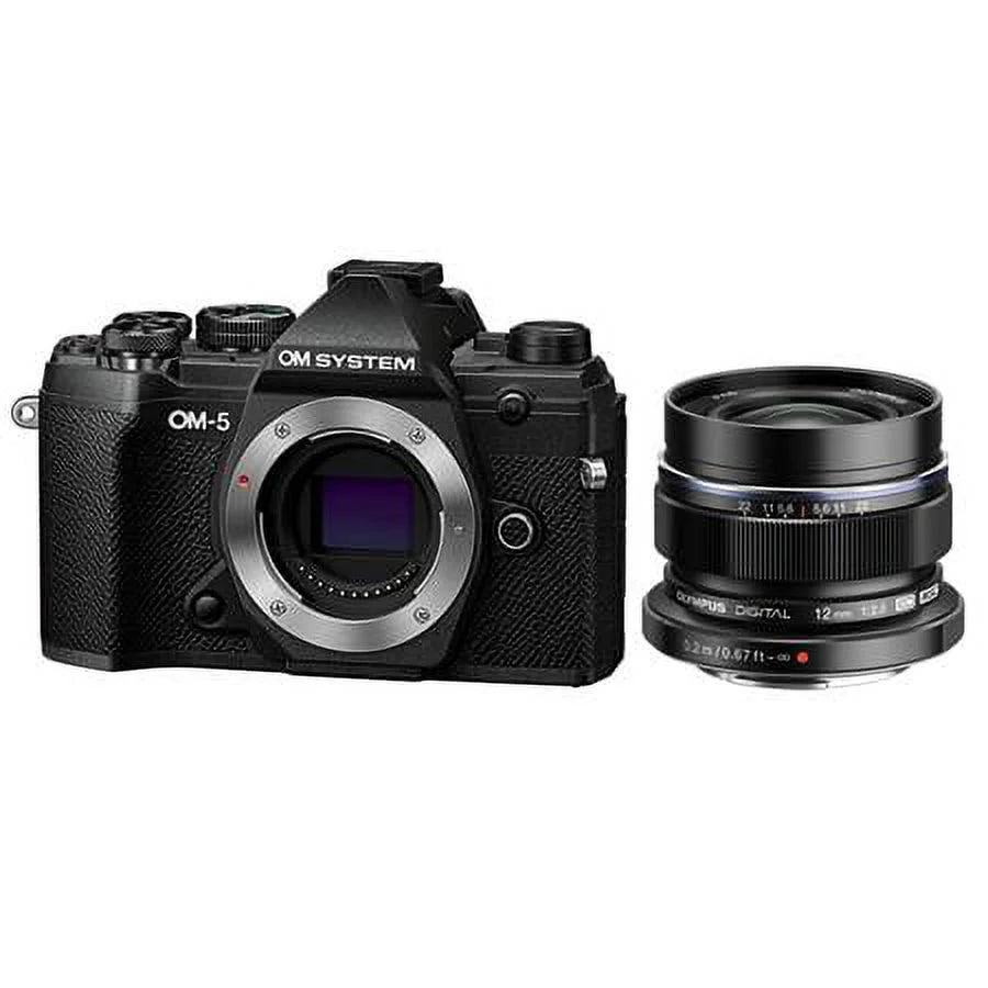 f/2 12mm with Digital ED Black Digital Camera M.Zuiko Lens, OM-5 Mirrorless