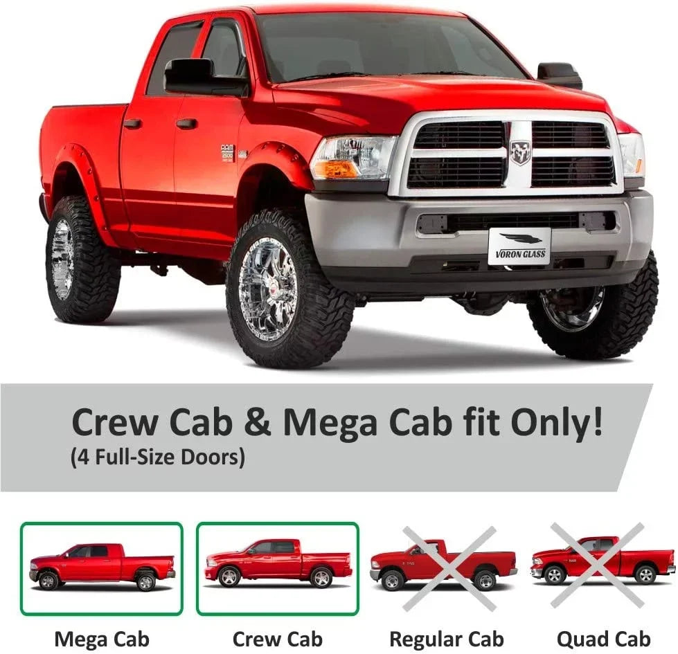 for - Durable Rain Voron 2019-2024 220010v Dodge Pieces Window Window Vent 4 Glass 2500 Deflectors, Guards RAM 3500 Trucks Extra Crew Visors, Cab, in-Channel