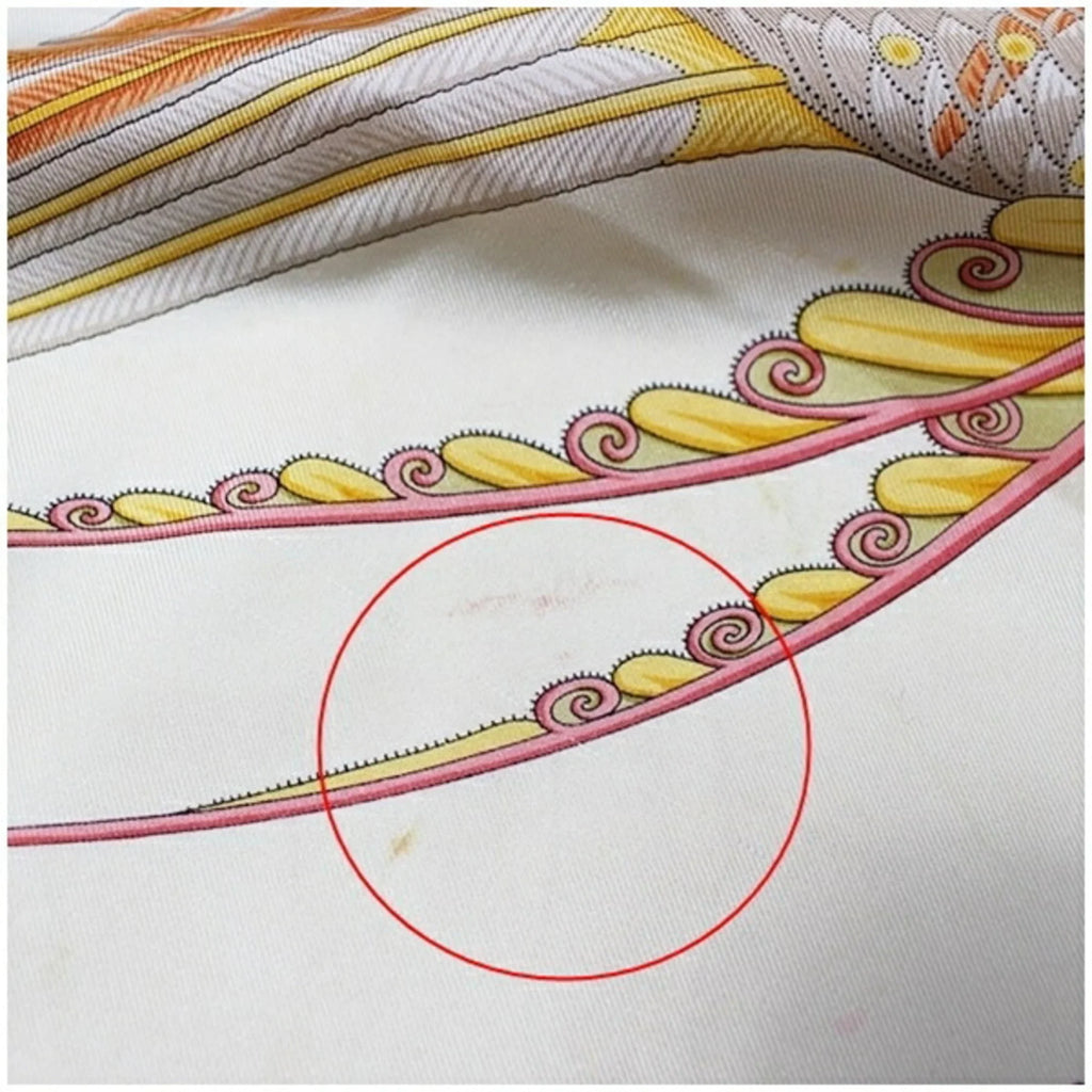 Ferragamo Salvatore Pre-Owned Scarf Muffler Pattern (Good) Beige Silk FERRAGAMO Fish Women's SALVATORE