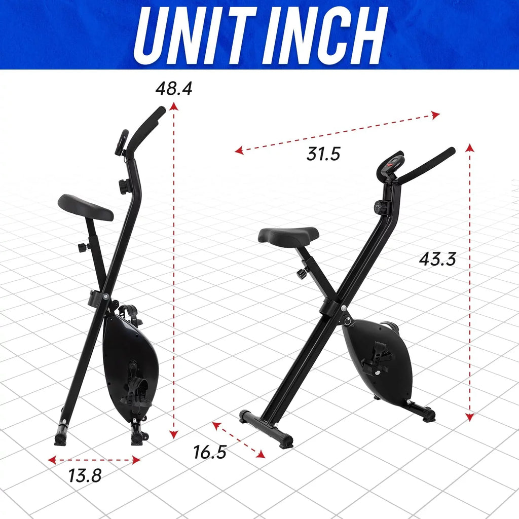 FDW Magnetic Resistance of Foldable with Bike Levels Exercise Recumbent Exercise Indoor 8 Stationary Bikes