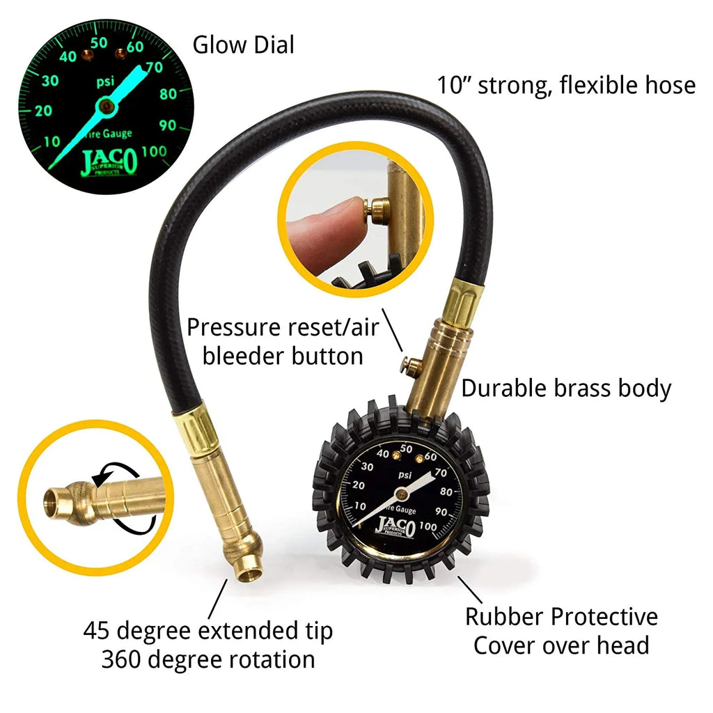 Tire Products - 100 PSI Pressure Gauge ElitePro Superior JACO JACO