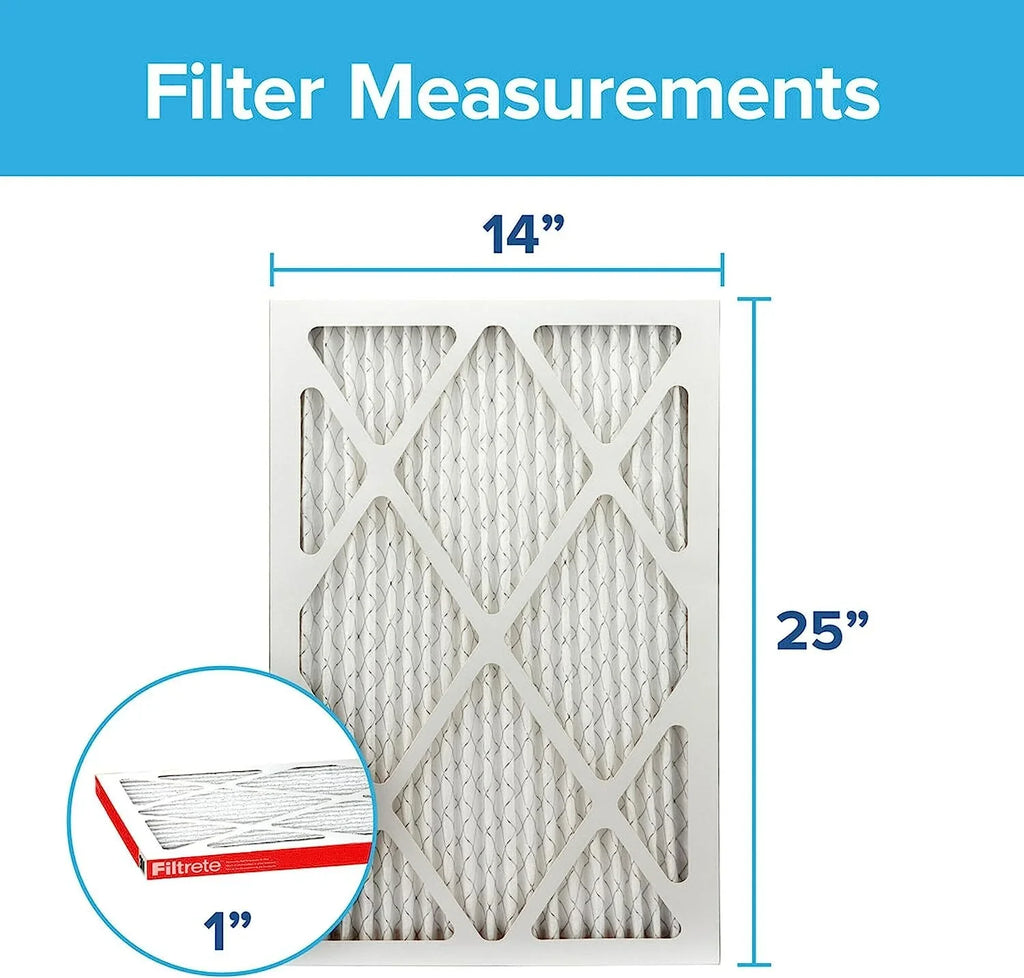 Air MERV 1-Inch Allergen 2 Filters Defense Pleated Micro Filters, 11, 1000, 14x25x1 MPR Filter, Air Filtrete 3-Month