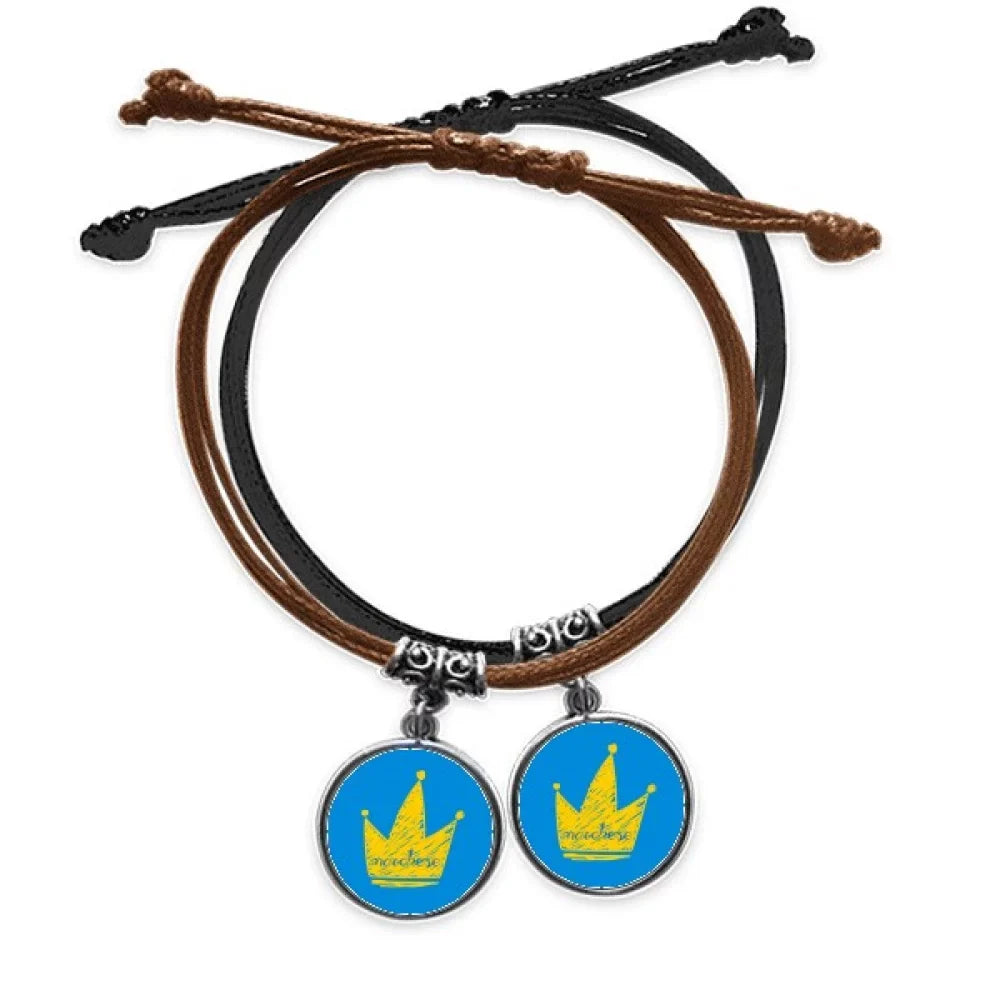 Scrawl Couple Doodle Marchese Double Rope Set Wristband Bracelet Graffiti Leather Headgear