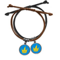 Scrawl Couple Doodle Marchese Double Rope Set Wristband Bracelet Graffiti Leather Headgear