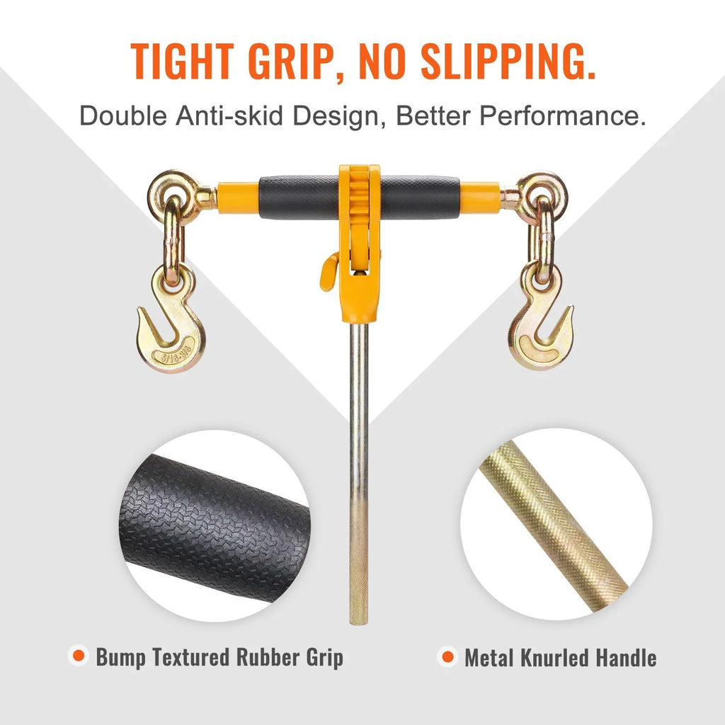 Anti-skid Ratchet Handle, G80 Heavy Duty Chain 38"-12" Pc Hauling VEVOR Down for 12000 Labor-saving Trailer, Binders with lbs Secure Binder, Binders, Load 4 Limit, Flatbed Chain Truck Tie Load Hooks
