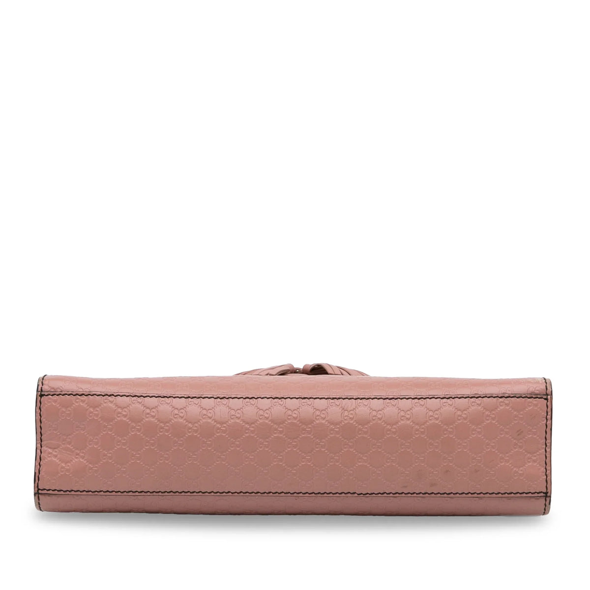 Authenticated Leather Calf Gucci Bag Shoulder Emily Pre-Owned (Good) Pink Medium Microguccissima Unisex