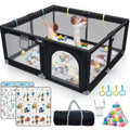 Sturdy Toddlers, Playpen 320D Cotton & Large Babies, Padded Mat, Rod for Safe with 6in1 Baby Zipper Upgraded Protecting Play Yard Gate Playpen Playpen for Padding Washable Baby with with Top