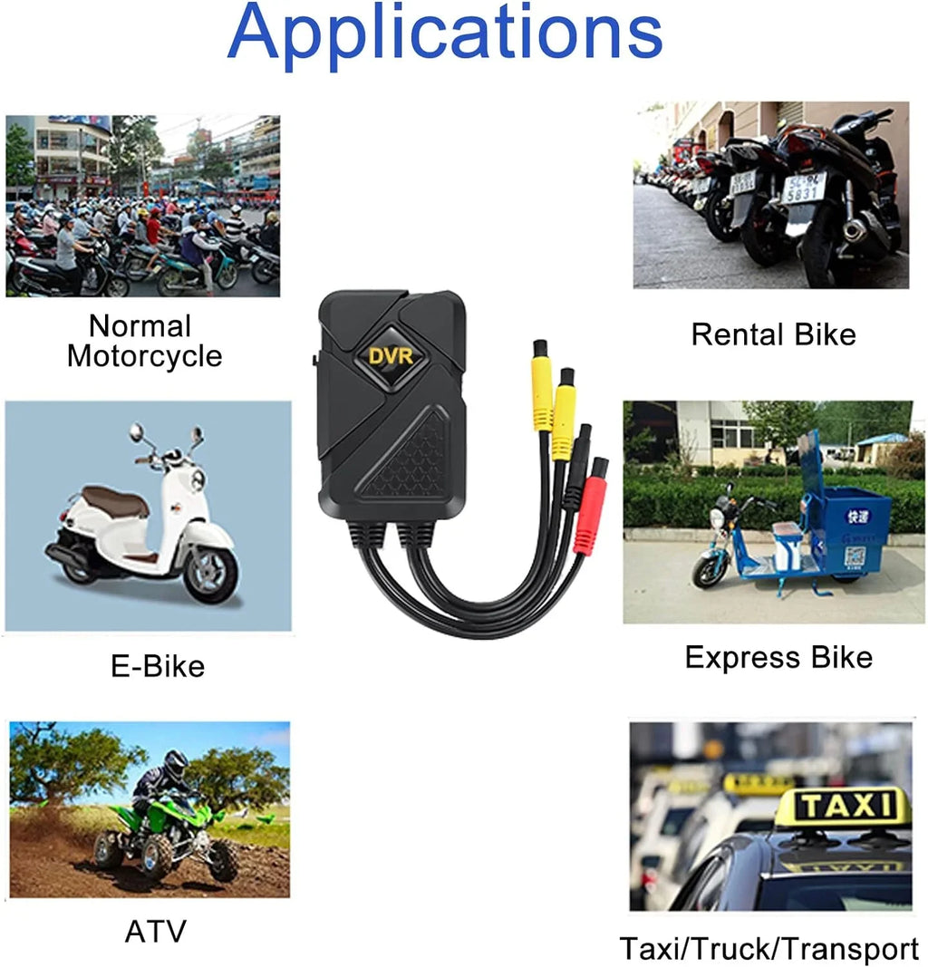 Video Camera Front Accessories and Recording Angle with 1 Motorcycle AHD 120° (Only Cam (720P) HD Rear 1MP Function 1080P+720P Camera Motorcycle 1080P) Channel Support Wide Recording Dash