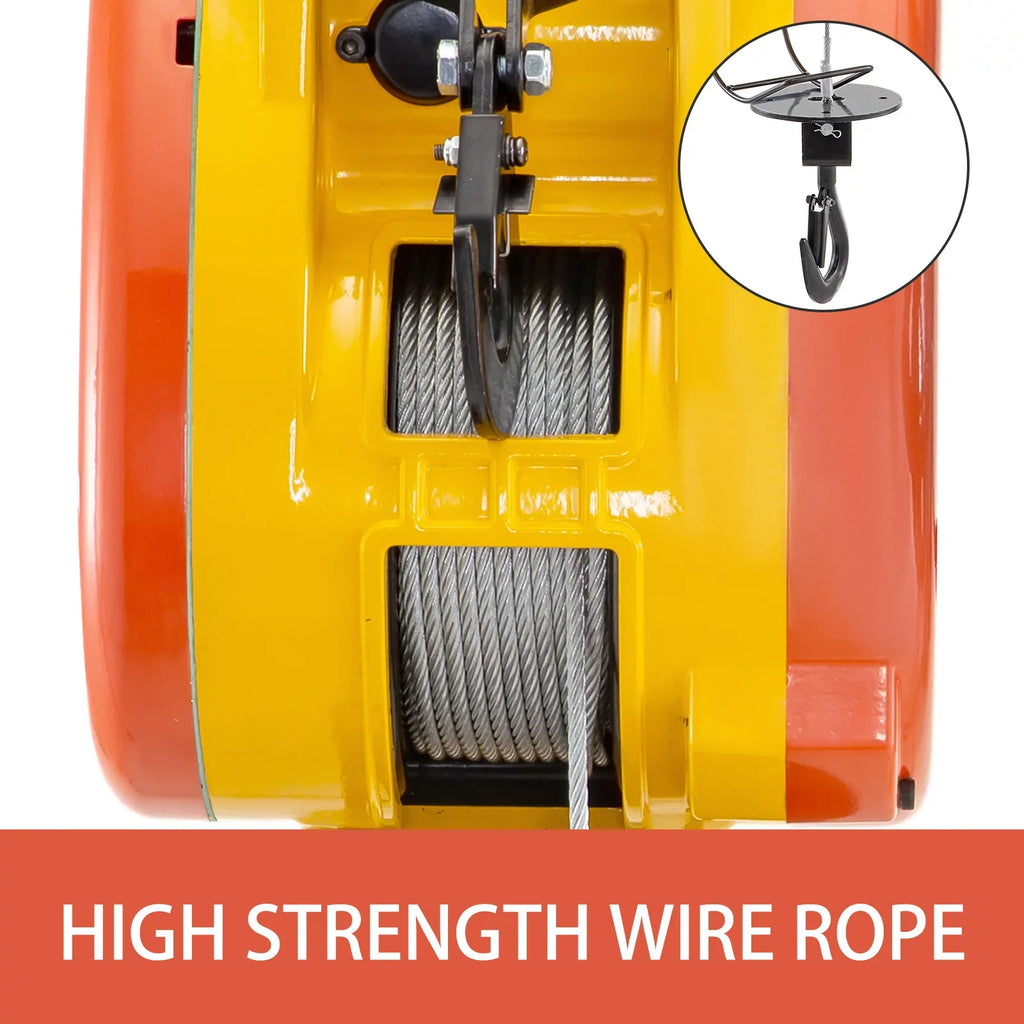 230kg 98ft/30m Crane Rope Volts Electric with 507lbs 1 Winch Control Overhead Wire Capacity System Phase Electric Electric with 110 Length VEVOR Pulley Lift Hoist Remote Steel Trolley