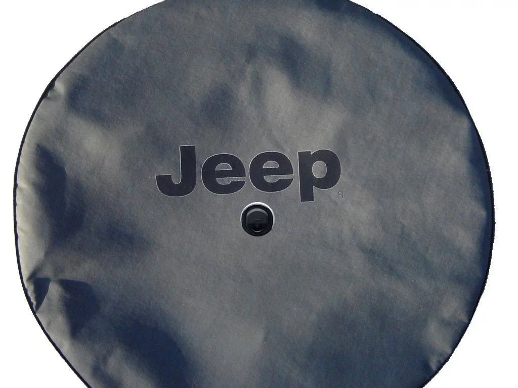 35-in Cover Endurance High Brawny Made Vinyl Texture US - Tire Denim - SpareCover® Jeep - Spare Heavy - - Black-on-Black w/Camera Brawny - Series