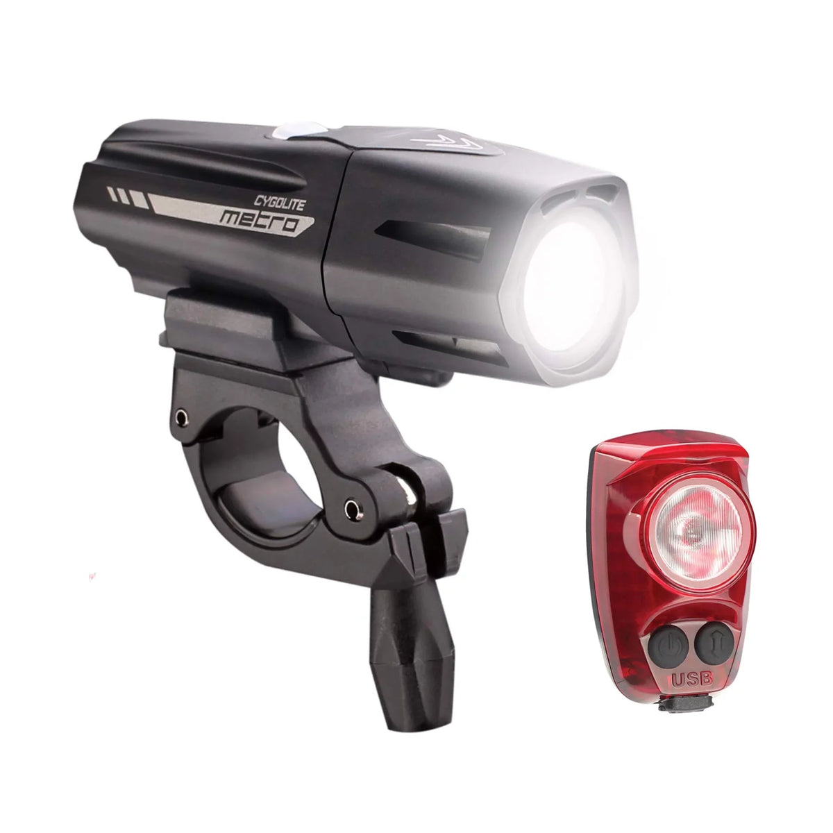 Plus Cygolite Pro 800 & Hotshot Set Taillight Headlight 150 Combo USB Metro