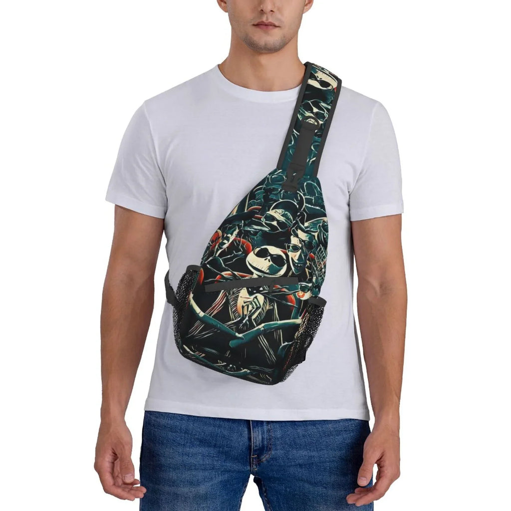 Chest Sling Crossbody Daypack Bag Gifts Unisex Jack Skellington For Hiking Backpack Women Travel Shoulder Bags Men