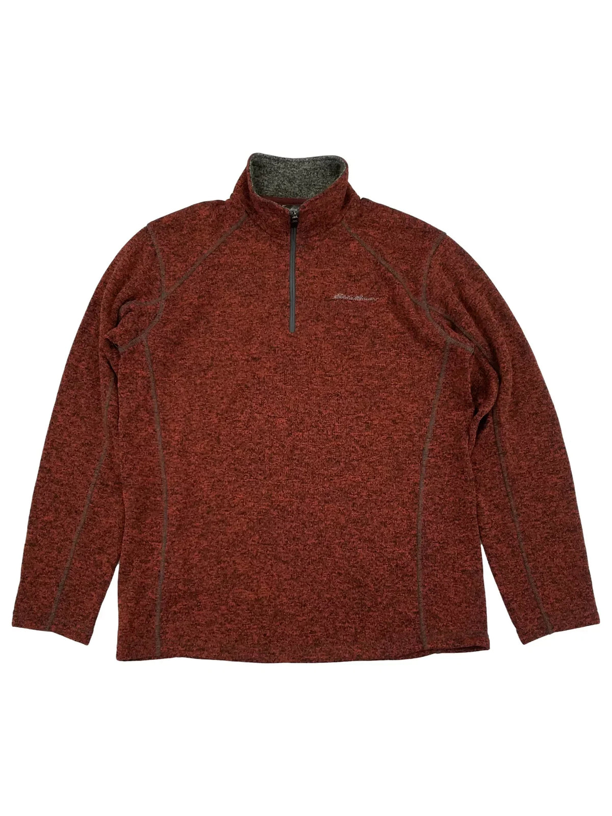 Quarter-Zip Radiator Dark Orange XL Fleece Bauer Pullover Mens Sweater Eddie