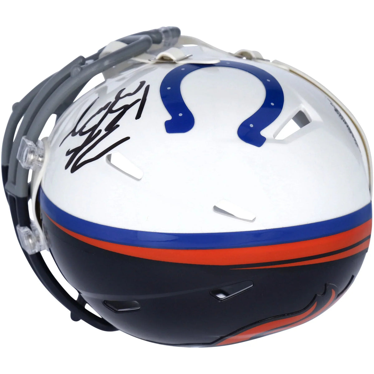 Denver Broncos on Fanatics Autographed Riddell Authentic Half Peyton & Denver Signature Speed & Colts Half Manning Helmet Certified Indianapolis - Mini Side -