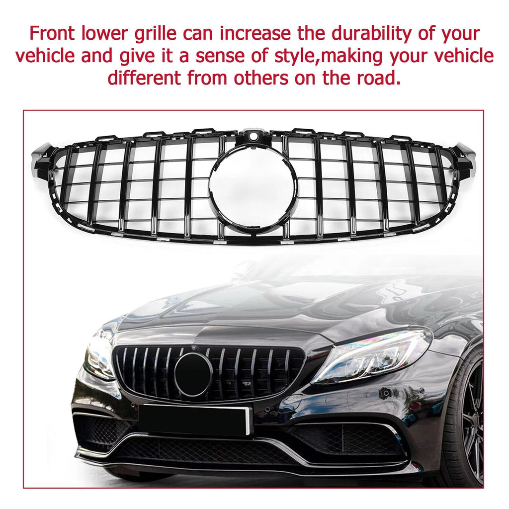 AMG Bumper Black S 2018 Or Cover Both Grille 2017 for with W205 for Benz 2016 Front Kojem Camera Mercedes without Model C63 Painted 2015