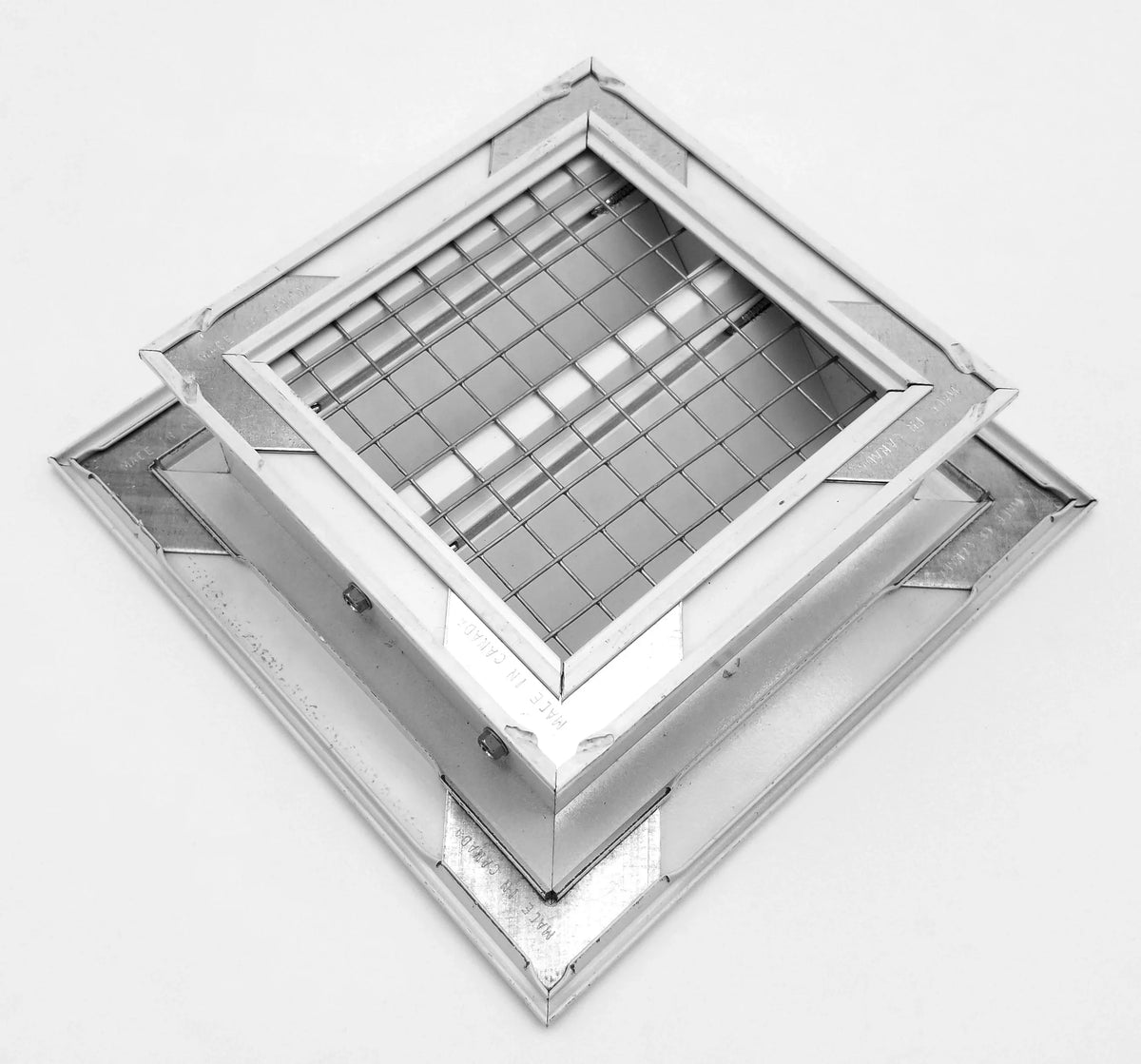 '- Mesh & Exterior X Aluminum with & HVAC 6"w Grille White Crawlspace Vent Waterproof - 6"h x 7.5”h] Vent Air Walls 7.5”w [Outer - Dimensions Screen for Rain