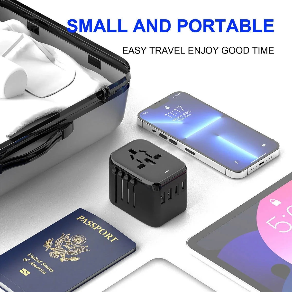 Universal Adapter Travel International USB+2 Plug Converter AICase Power Outlet 2 USB C