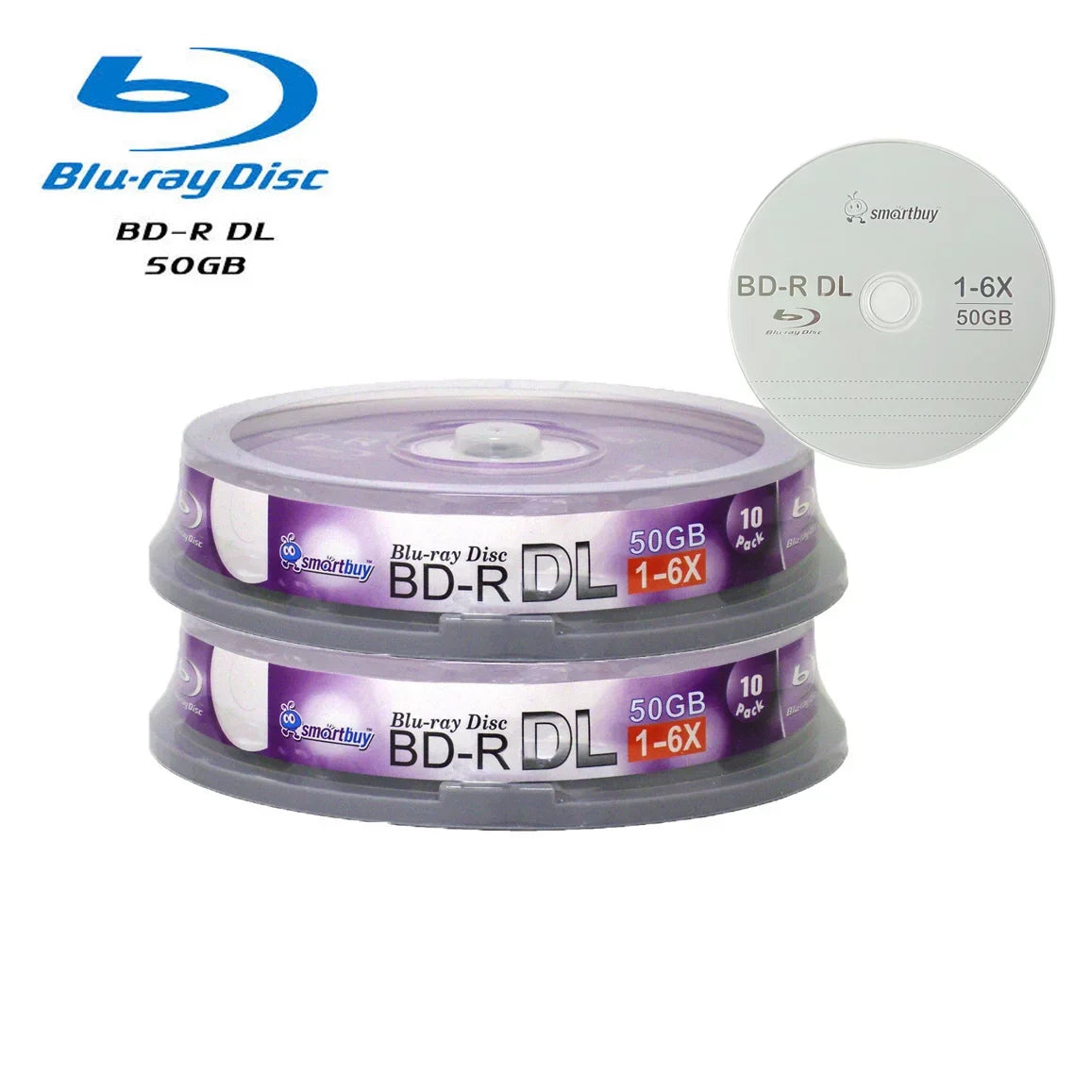 Layer Dual BD-R Blank 6x Smart Logo Media Disc Surface Dl Video Double 20-Disc 50GB Buy Top Recordable Data Blu-ray Layer