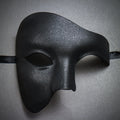 Vintage | Face Plain Phantom Venetian Half Halloween Masquerade Costume Mask Black
